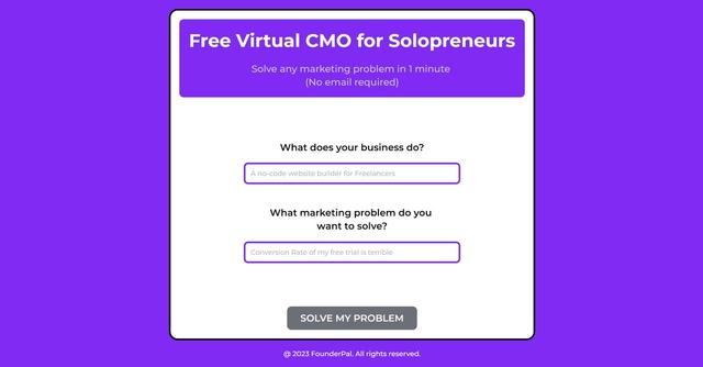 Virtual CMO - Solve any marketing problem in 1 minute