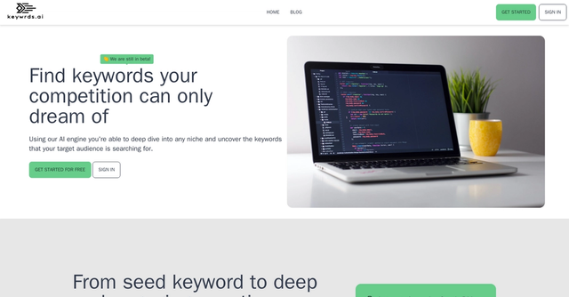 Keywrds.ai - Keyword research & content ideation tool w/ GPT, scraping & answer generation.