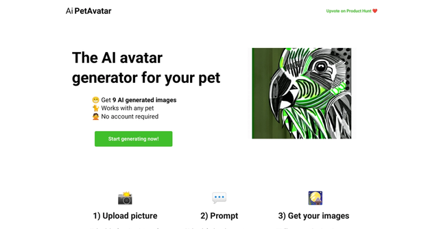 AI Pet Avatar - AI pet avatar generator: 9 images, any pet, no account needed!