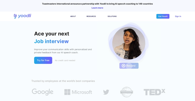 Yoodli AI - AI speech coach helps you improve your communication skills with feedback