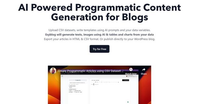 Esyblog - AI Powered Programmatic Content Generation for Blogs