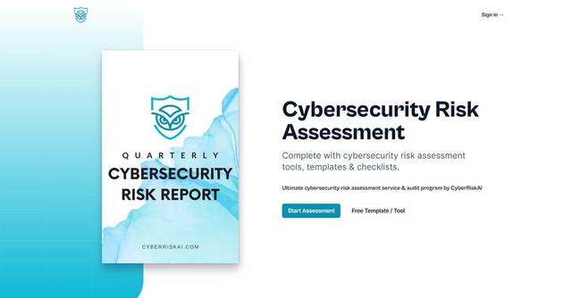 CyberRiskAI - Complete with cybersecurity risk assessment tools, templates & checklists.