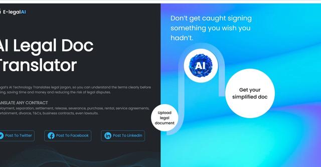 E-Legal AI - Translates legal jargon to plain English.