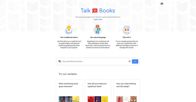 Talk To Books - Explore books with AI