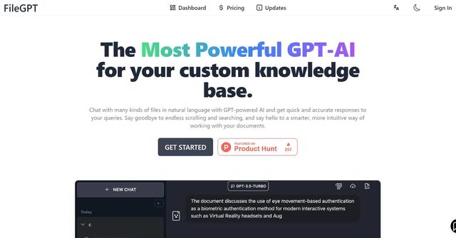 FileGPT - The Most Powerful GPT-AI for your custom knowledge base.