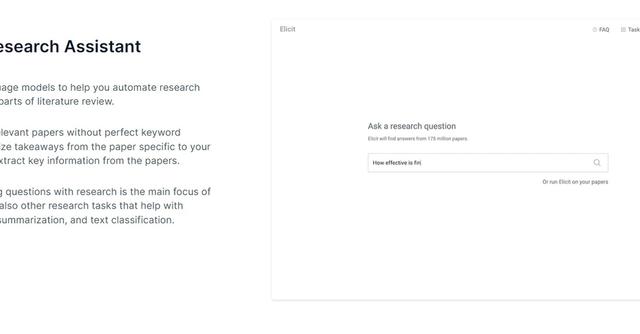 Elicit - Automate research workflows with Elicit's language models and research tasks.