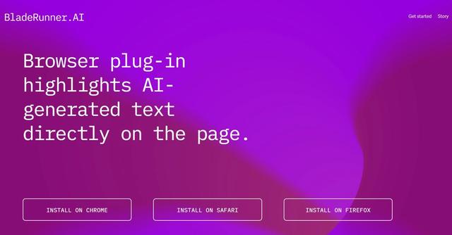 Bladerunner - BladeRunner.AI is a browser extension that helps users identify AI-generated text by highlighting it on webpages, allowing for quick detection of fake product reviews, comments, and articles.