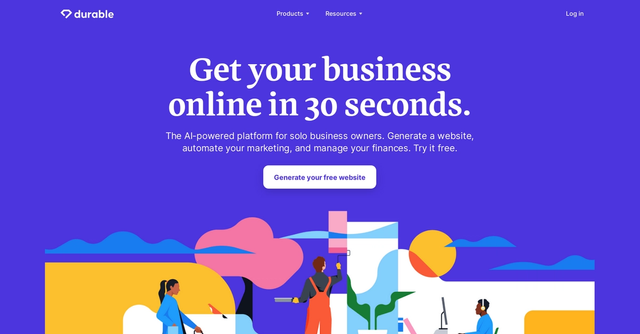 Durable - Create a website, automate marketing & manage finances in 30 secs