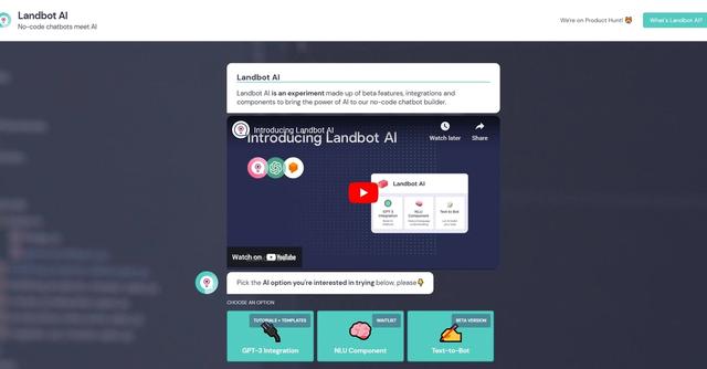 Landbot AI - A no-code builder for conversational experiences.