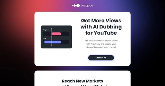 Voxqube - Voxqube: AI-powered dubbing service for YouTube videos.