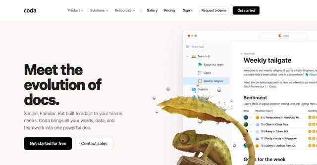 Coda - Coda, an adaptive and collaborative documentation platform.