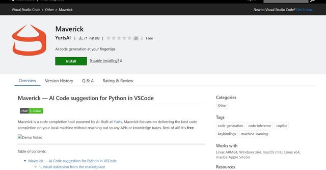 Maverick Code Assistant - Code completion tool for local machines, no APIs or knowledge bases needed.