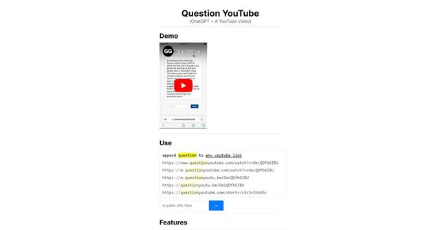 Question Youtube - Chat with YouTube Videos on Mobile