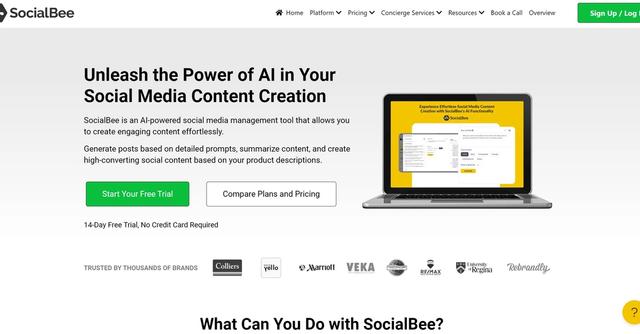 SocialBee - Generate engaging social media content with over 1,000 pre-built prompts