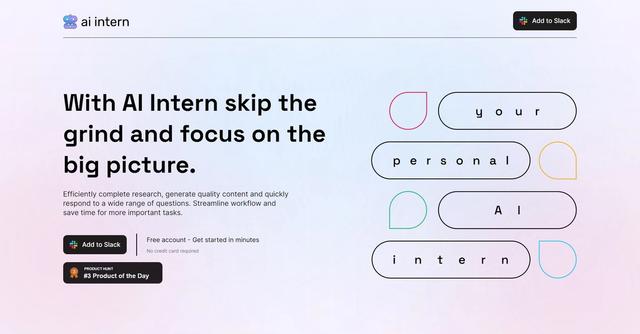 Ai Intern - Improves content gen and workflow in Slack.