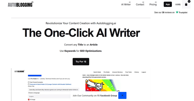 Autoblogging.ai - AI to automate your writing.