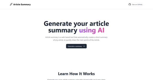 Article Summary - Automatically create a short summary of any article.
