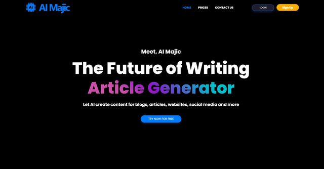 AI Majic - Let AI create content for blogs, articles, websites, social media and more.