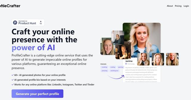Profile Crafter - Generated social media profiles.