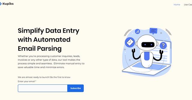 Kupiks - Efficient data entry through parsed emails.