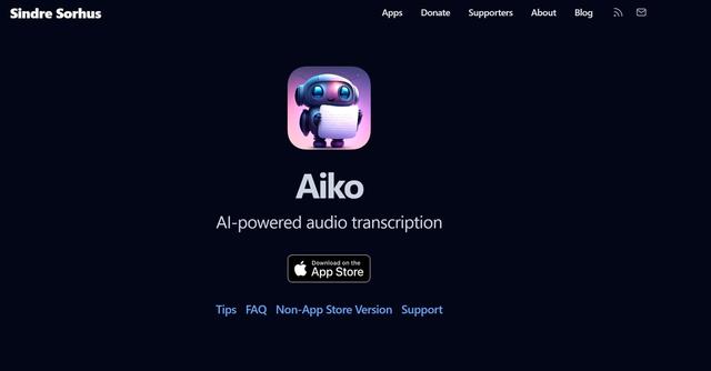 Aiko - AI-powered high-quality on-device transcription on your Apple Devices.