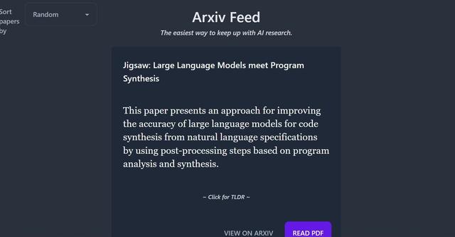 Arxiv Feed - Research papers from Arxiv, updated regularly.