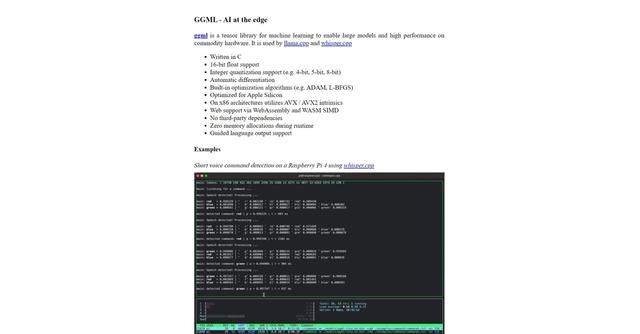 GGML - GGML is a tensor library for machine learning to enable large models and high performance on commodity hardware.