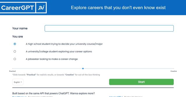 CareerGPT - Job and career path exploration.