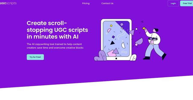 Ugcscripts - UGC Scripts is an AI copywriting tool designed to help content creators save time and overcome creative blocks.