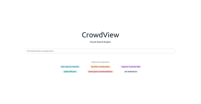 CrowdView - A search engine for niche forums and message boards
