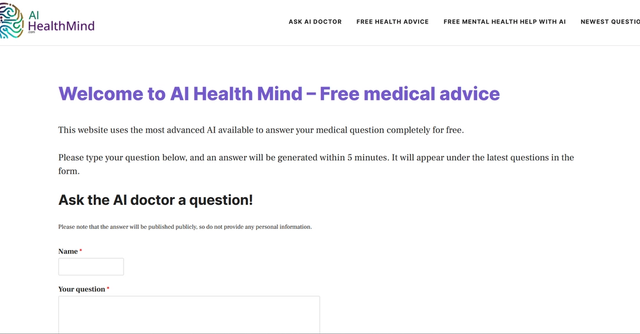 AI Health Mind - Ask a medical question and receive a clear and concise answer within just 5 minutes, with the help of AI.