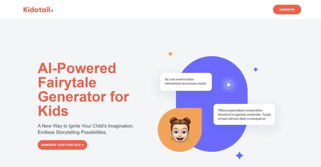 KidoTail AI - KidoTail AI is an innovative storytelling tool that uses artificial intelligence to generate personalized fairytales for children.