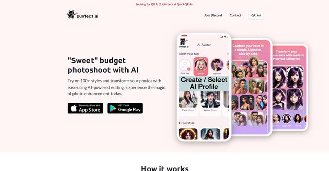 Purrfect - Purrfect AI's AI Photo Studio is a mobile application that offers AI-powered photo editing services, allowing users to transform their photos into 50 instant AI avatars and one AI profile.