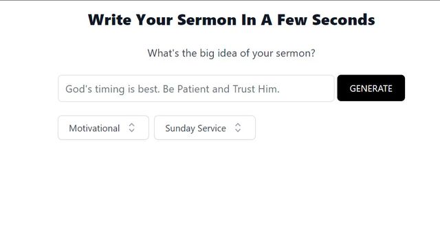 SermonGPT - Write Your Sermon In A Few Seconds
