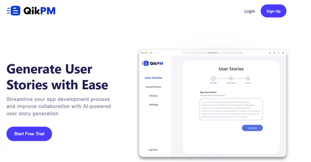 QikPM - Generating user stories with ease.