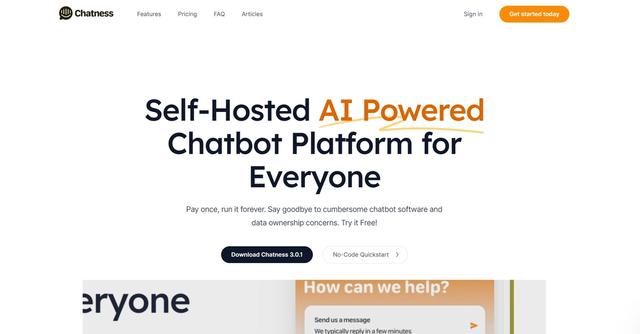 Chatness - Self-hosted chatbot platform with ChatGPT and Firebase for easy website integration.