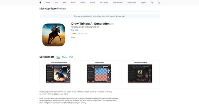 Draw Things - Draw Things is a free, offline AI-assisted image generation tool that allows users to create images quickly and efficiently.