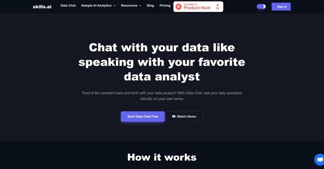 Skills.ai - Chat with your data like speaking with your favorite data analyst