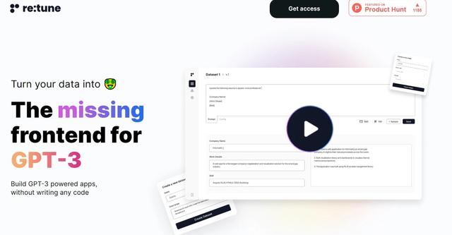 Retune - Create & monetize GPT-3 language models with re:tune