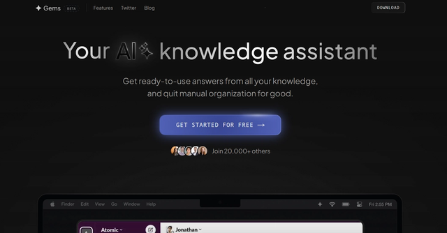 Gems - Get ready-to-use answers from all your knowledge, and quit manual organization for good.