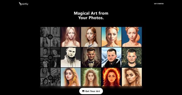 Partly - Partly is an AI-powered application that transforms portrait photos into over 200 unique artworks.