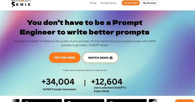 Prompt Genie  - AI tool for helping you write better ChatGPT prompts.