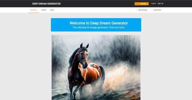 Deepdreamgenerator - AI-based platform for generating unique and artistic images.