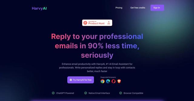 HarvyAI - Automated email response writing.