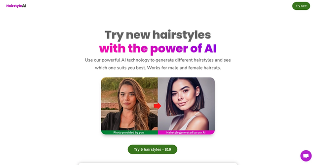 HairstyleAI - Try AI-generated hairstyles to find the perfect look for you.