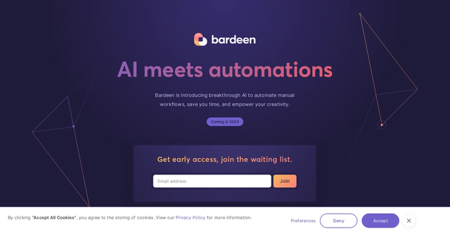 Bardeen AI - Automate manual workflows with AI to save time and unleash creativity.