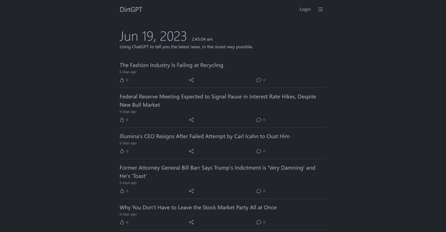DirtGPT - DirtGPT is a web-based application that provides users with the ability to browse a collection of AI-generated photos and videos.