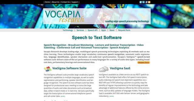 Vocapia - Vocapia is a leading-edge speech processing technology that offers large vocabulary continuous speech recognition in multiple languages