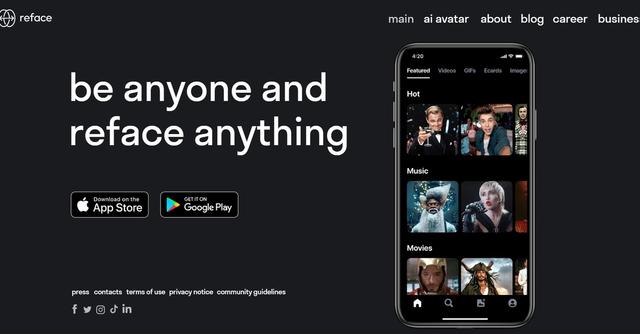 Reface AI - Face-swap in GIFs & videos, creating artworks of yourself in various styles.