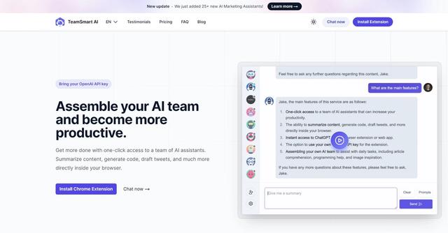 TeamSmartAI - Assemble your AI team and become more productive.